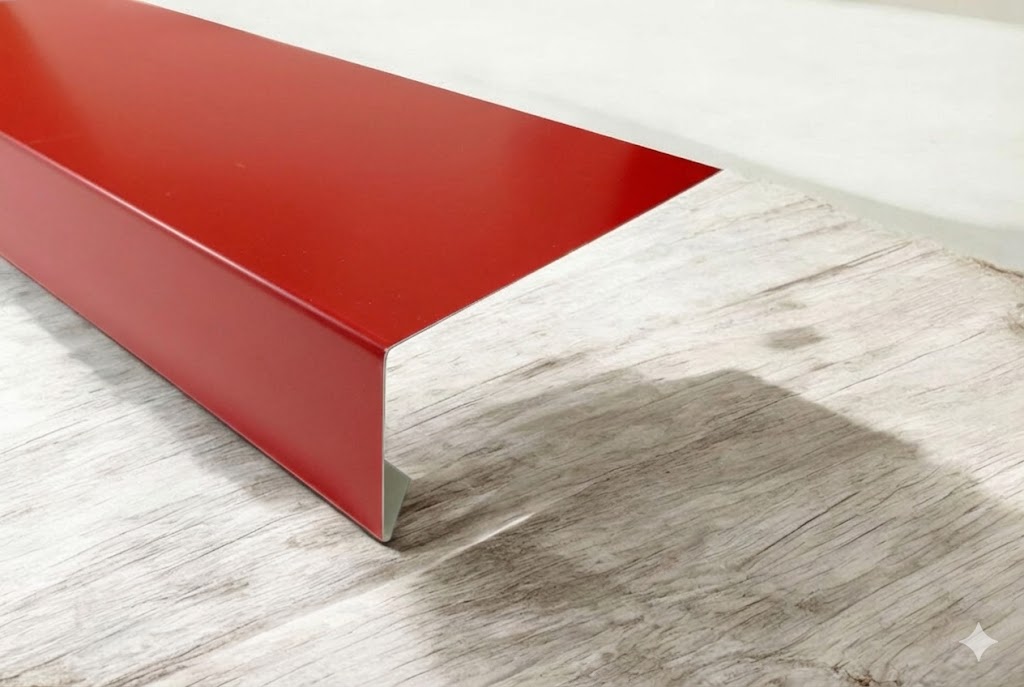 Pas nadrynnowy na dach płaski - aluminium A02 Antracyt połysk 7016, gr. 1mm 7cm 4cm 1.5cm A02-PAS-001-BN9YT 49356387156087